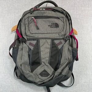 The North Face RECON Backpack Gray TNF Travel School Bag Campus Outdoors Pink